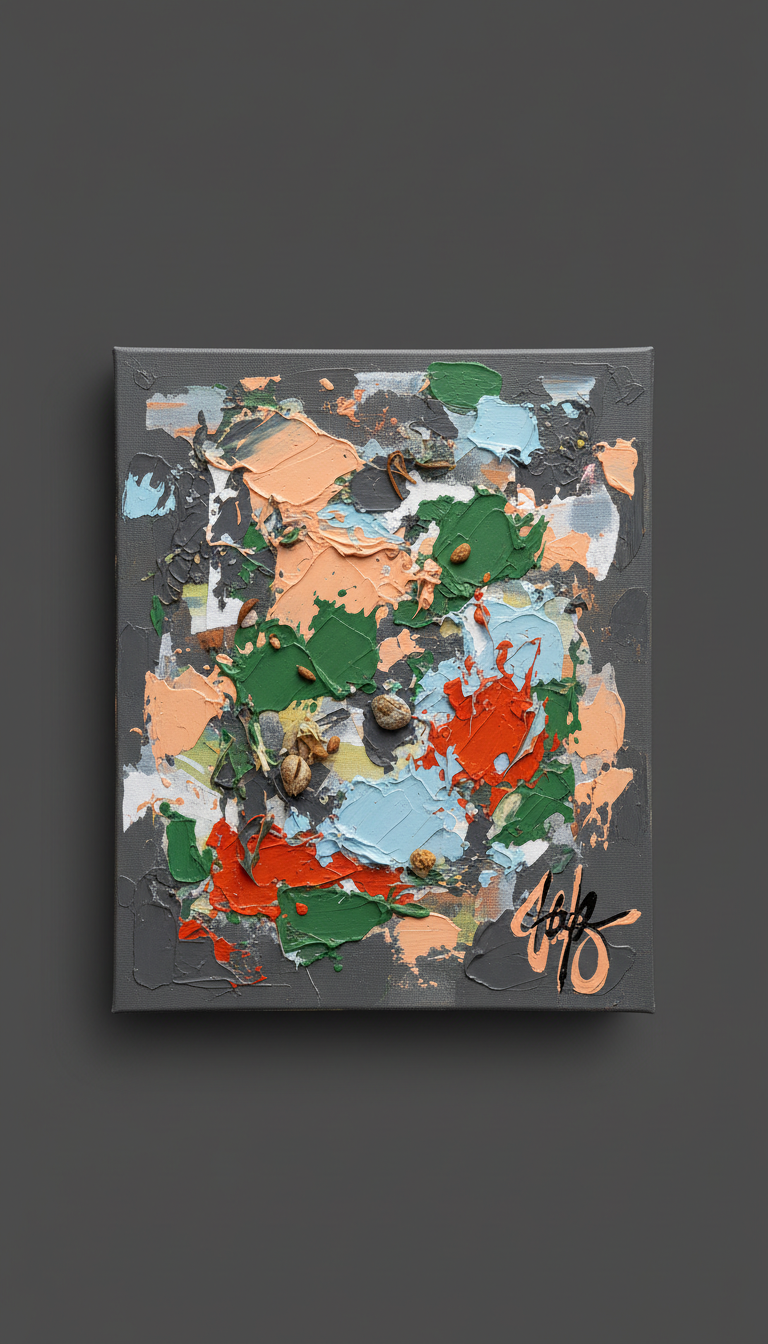 Original Canvas With Chaotic Collage