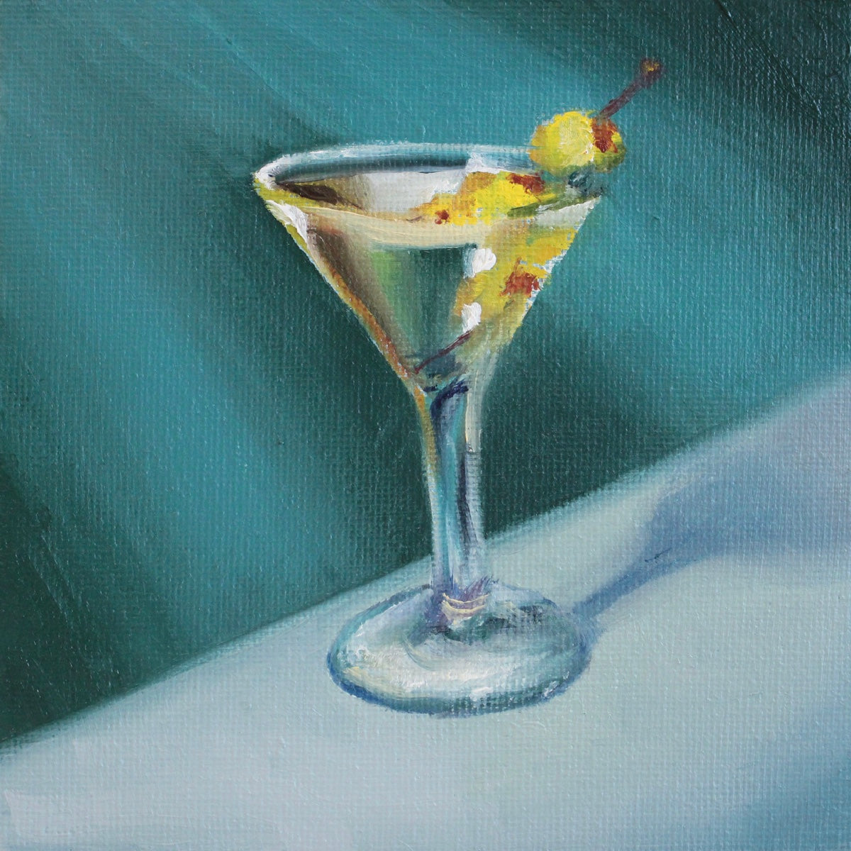 J. Austin Original Oil Painting - Dirty Martini