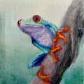 J. Austin Original Oil Painting - Tree Frog